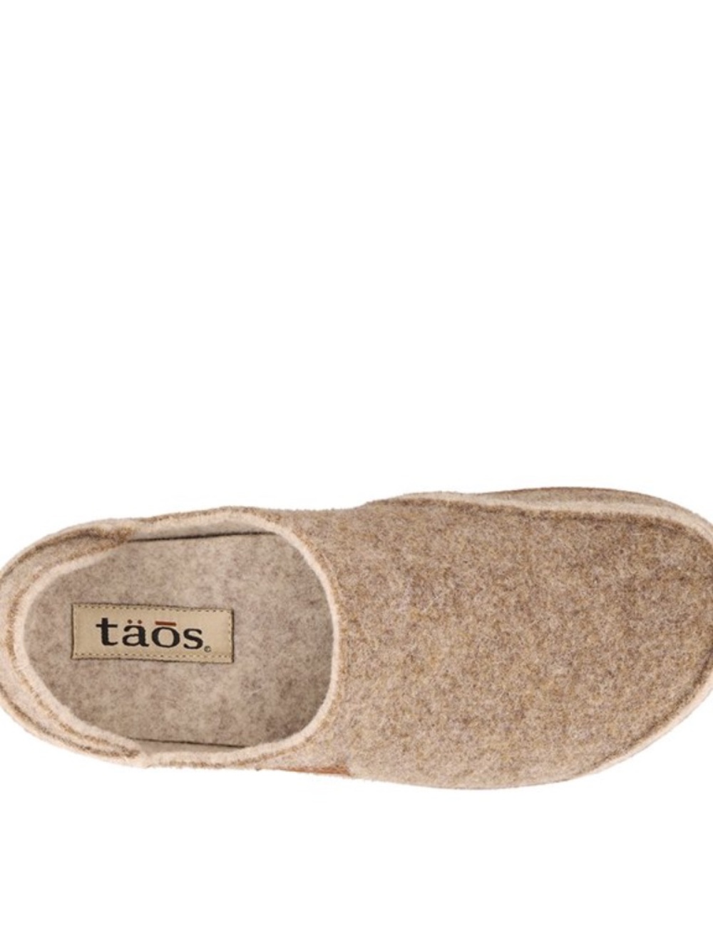 Taos Footwear Felted Wool Mules in Light Brown
